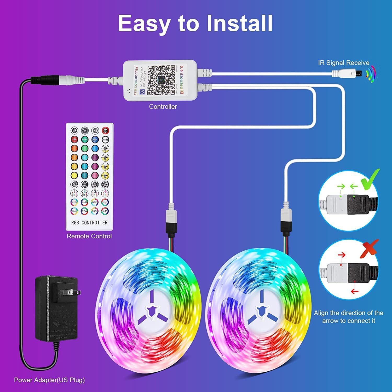 RGB Music Bluetooth Intelligent Low-voltage LED Light Strip My Store