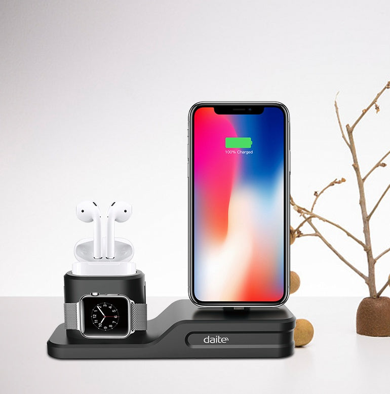 Compatible with Apple, 3-in-1 mobile phone charging base for  iwatch charging stand airpods charging stand My Store