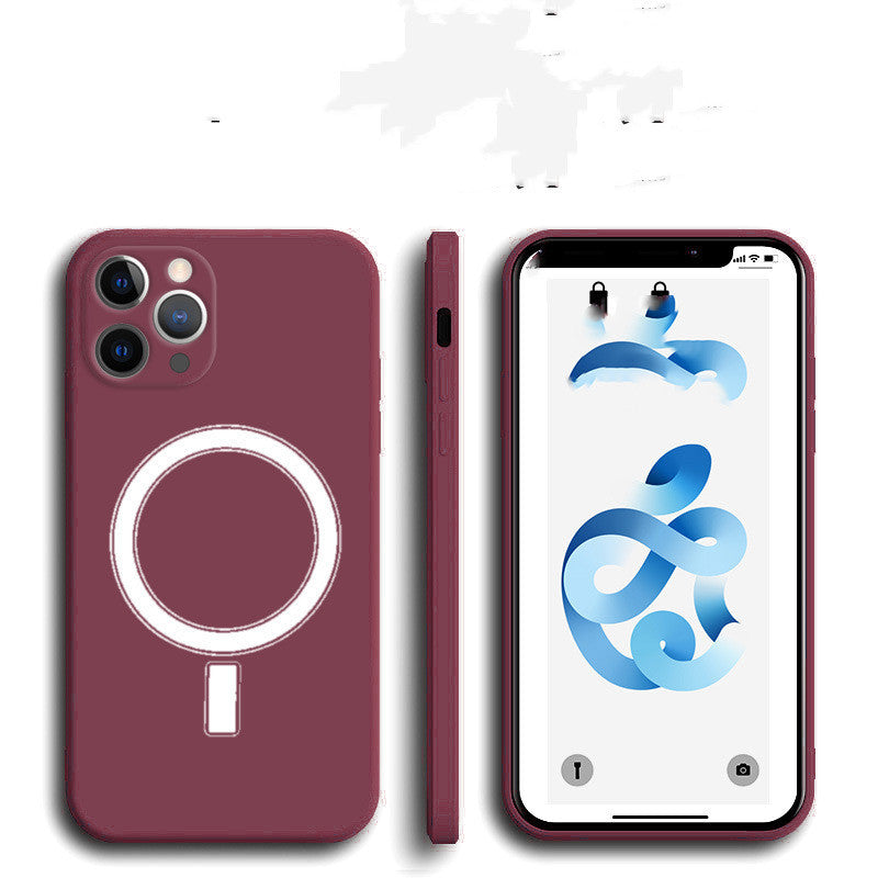 Compatible With E, Compatible With  , MagSafe Magnetic Liquid Silicone Case With Straight Edge My Store