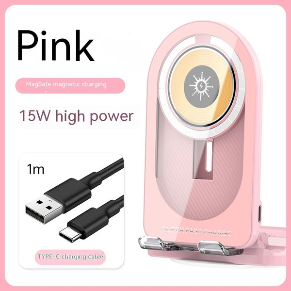 New Magsafe Magnetic Wireless Charger 2-in-1 15W Fast Charge Folding Bracket Holder My Store