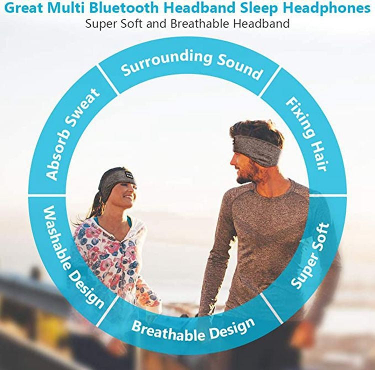Wireless Bluetooth Sleeping Headphones Headband Thin Soft Elastic Comfortable Music Ear Phones Eye Mask For Side Sleeper Sports My Store