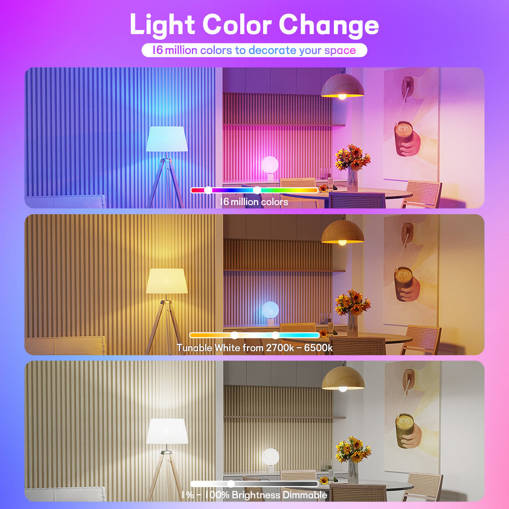Smart Wifi Bluetooth Dimming And Color-changing Bulb My Store
