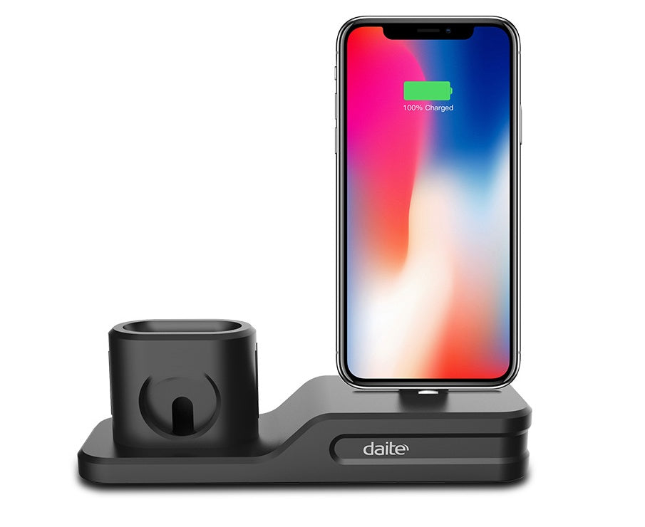 Compatible with Apple, 3-in-1 mobile phone charging base for  iwatch charging stand airpods charging stand My Store, stand works, devices, smart devices, charging station, charging dock, compatible phone, Apple watch,  Apple watch airpod, electragadgetstore