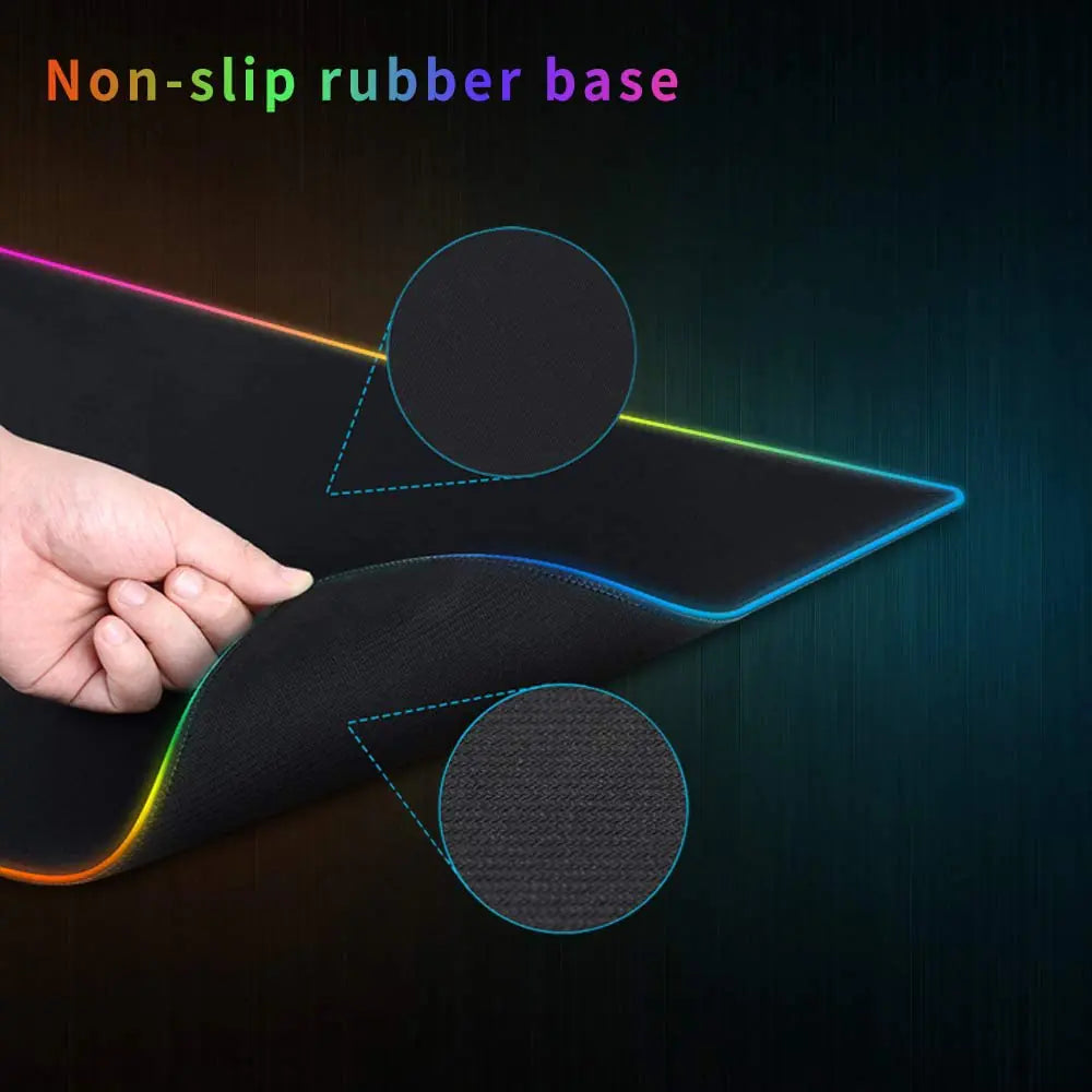 Gamer LED Mouse Pad Waterproof. with led lights. Non slip rubber base.