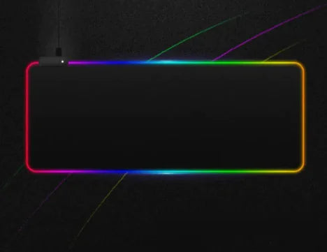 Gamer_LED_Mouse_Pad_Waterproof with RGB lighting on a dark background
