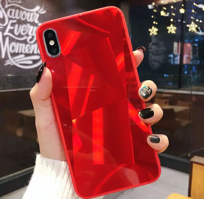 Colorful 3D Diamond Mirror Phone Case for Couples Electra