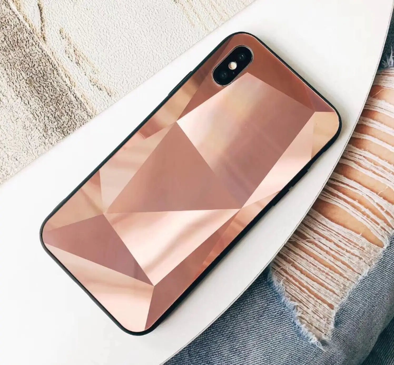 Colorful 3D Diamond Mirror Phone Case for Couples Electra