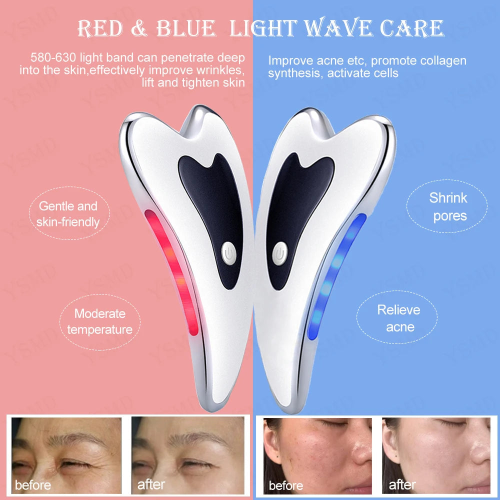 Skin Scraping Electric Face Massager. home massage spa & massage therapy. temperature massage and before & after results2
