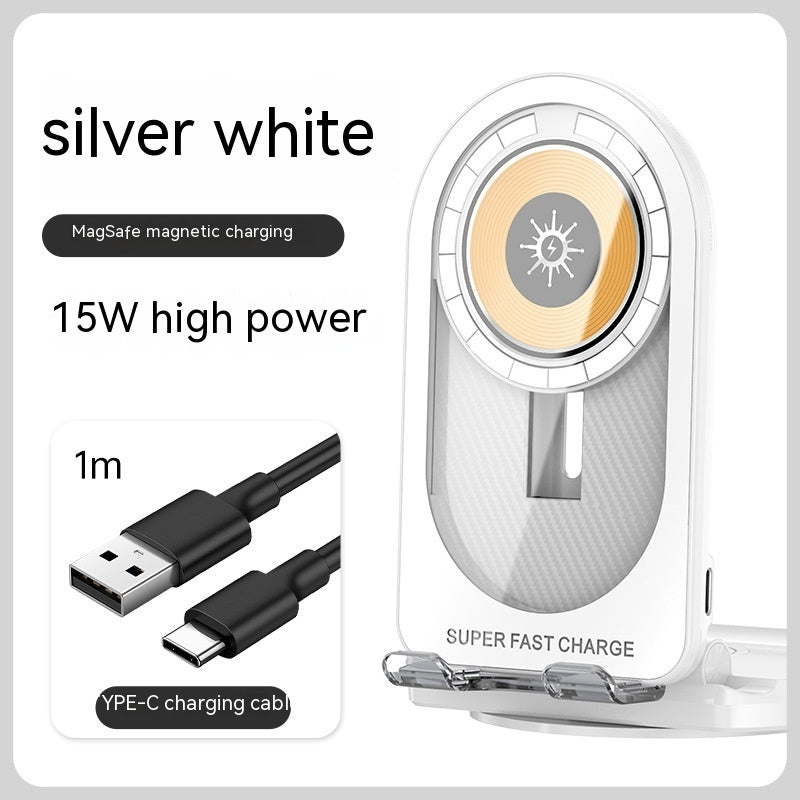 New Magsafe Magnetic Wireless Charger 2-in-1 15W Fast Charge Folding Bracket Holder My Store