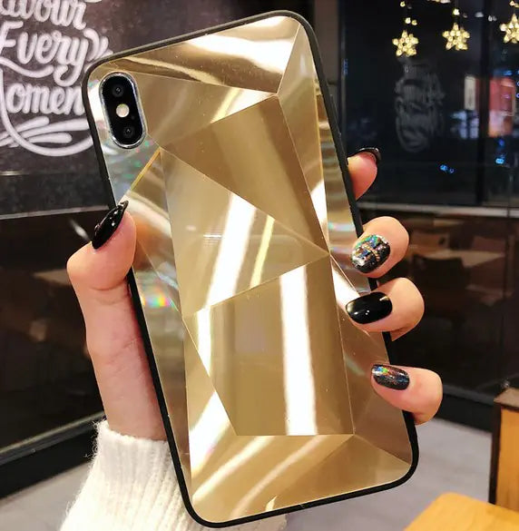 Colorful 3D Diamond Mirror Phone Case for Couples Electra